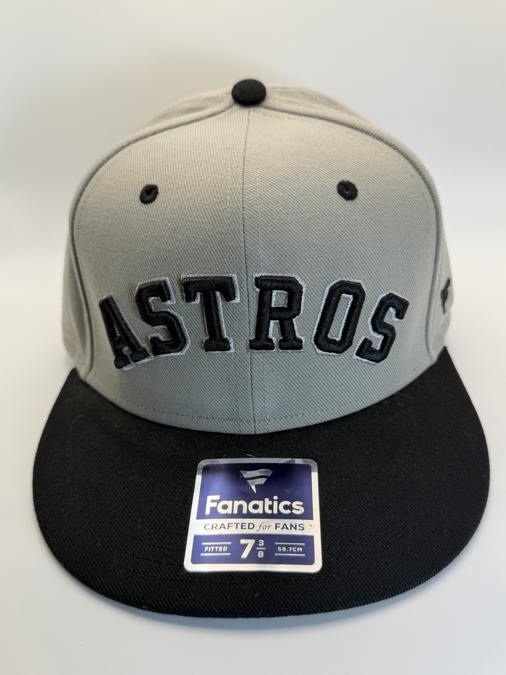 Fanatics Houston Astros Fitted Hat 7 3/8 Black Gray Embroidered Logo